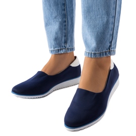 Granatowe elastyczne tenisówki Alfonsi niebieskie