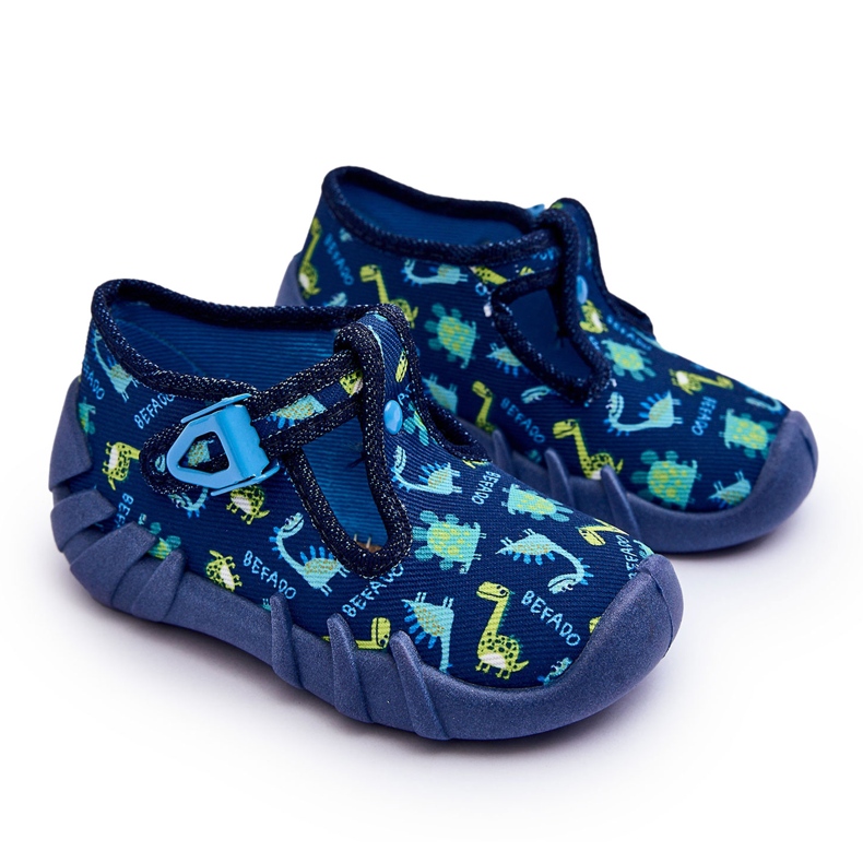 BEFADO S.A. Buty Papcie Befado Dinozaury 110N464 Niebieskie