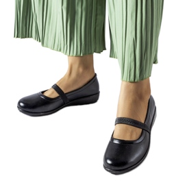 Czarne baleriny na gumkę Oakland