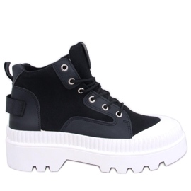 Trampki za kostkę na protektorze Tinli Black czarne