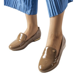 Brązowe lakierowane półbuty Lang