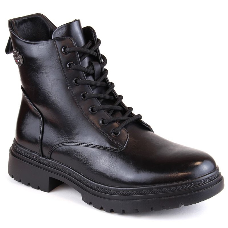 Botki sznurowane i na suwak Potocki W WOL181A czarne