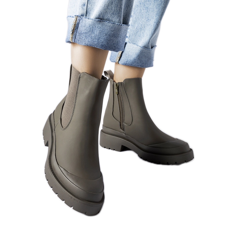 Zielone botki damskie Detis