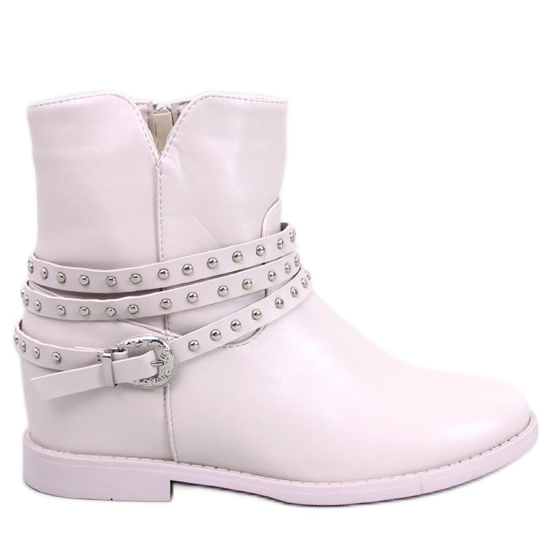 Botki na koturnie Stovall Beige beżowy