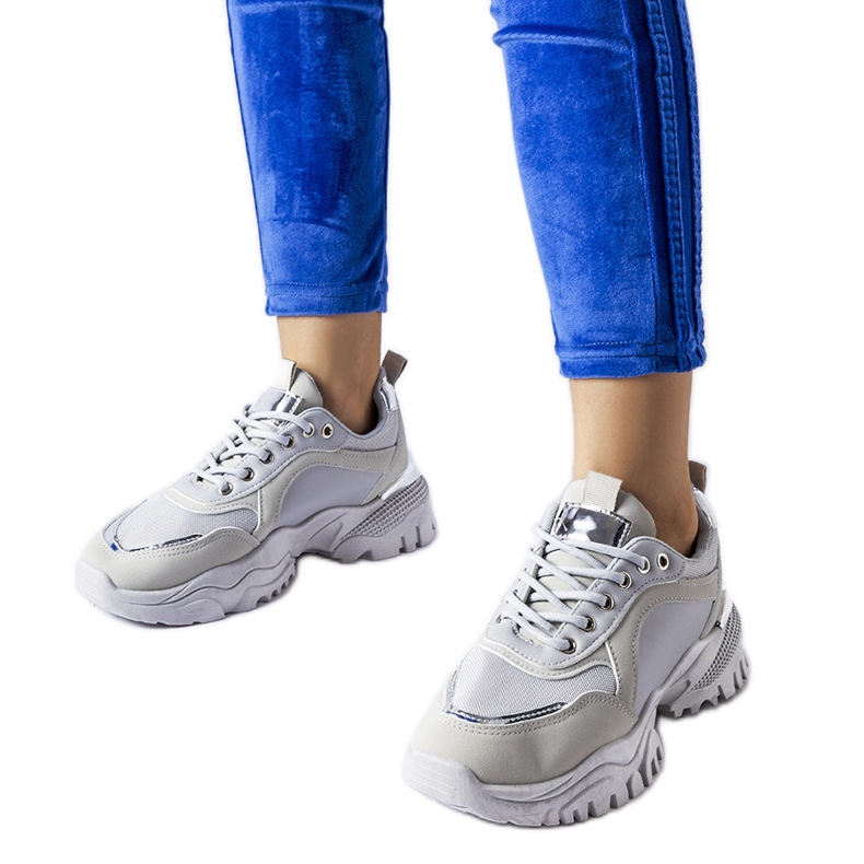 Inna Szare sneakersy ze srebrnym akcentem Lodgeville