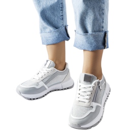 Szaro-srebrne sneakersy damskie Camuzzoni szare