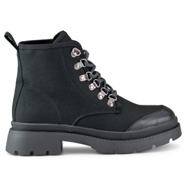 Wysokie trampki damskie imitujące botki czarne