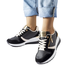 Czarne sneakersy na koturnie Ashland