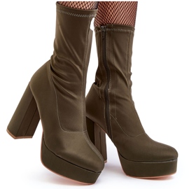 PH2 Botki Na Wysokim Słupku Z Suwakiem Zielone Peculia