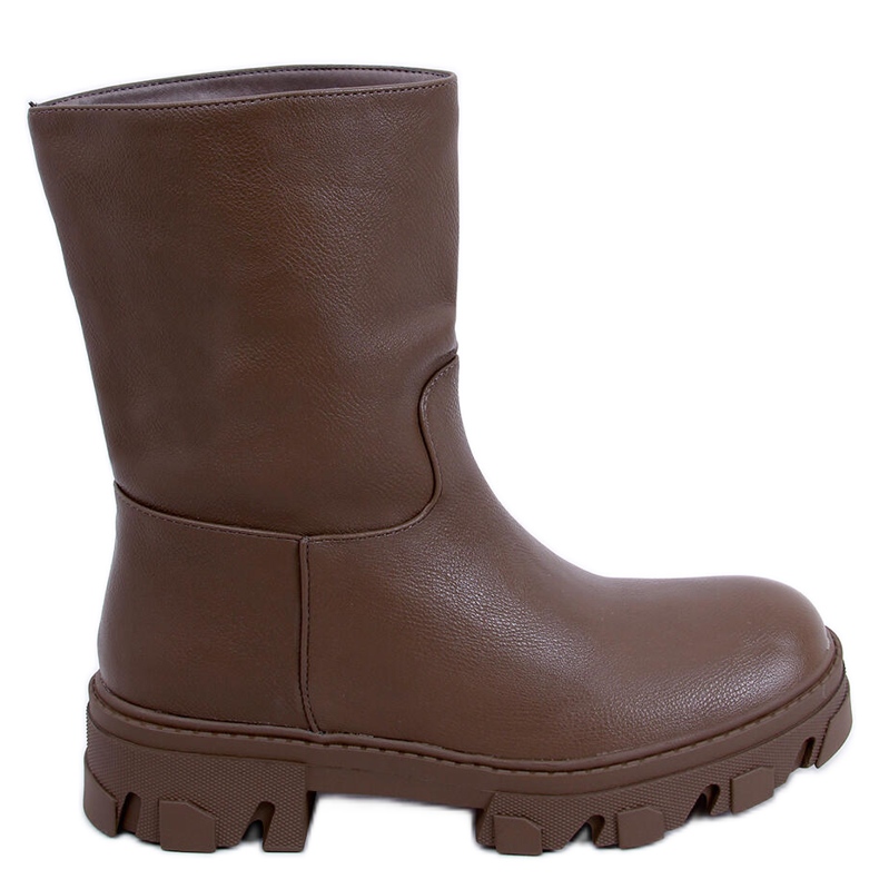 Botki z prostą cholewką Bunton Army Green brązowe