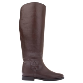 Marco Shoes Oficerki Marley Szerokie brązowe