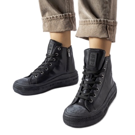 Czarne ocieplane trampki Big Star MM274023