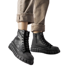 Czarne ocieplane trampki Big Star MM274625