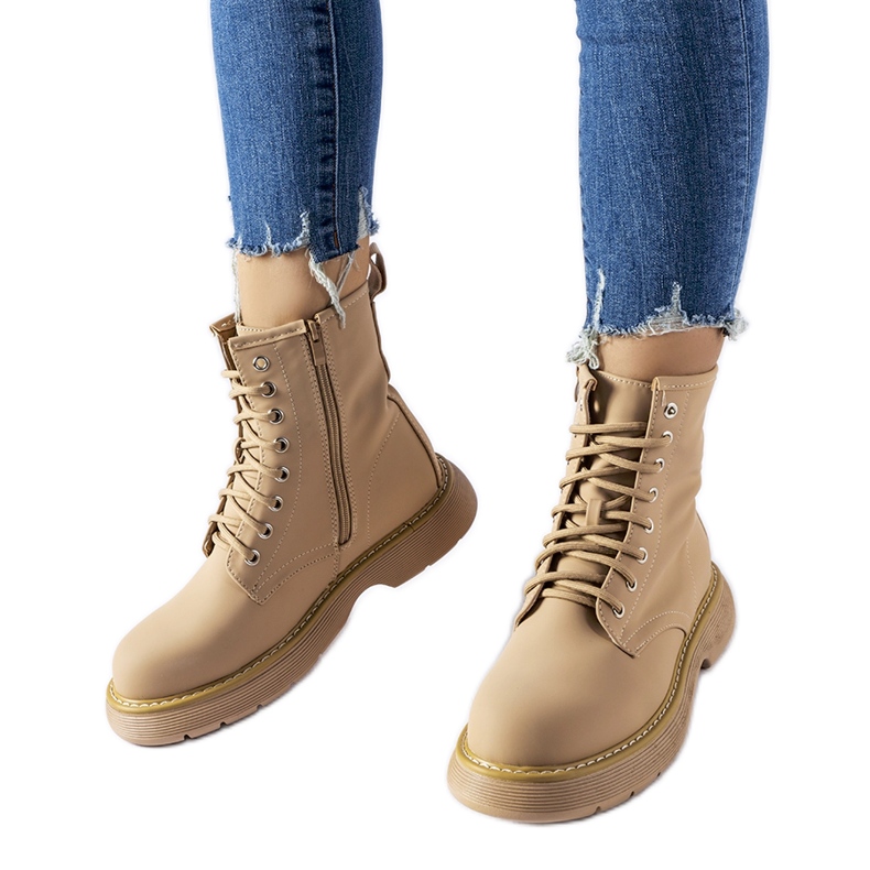 Inna Ciemnobeżowe klasyczne trapery Benvenuto beżowy