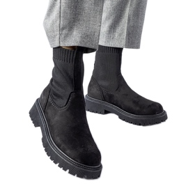 Czarne skarpetowe botki Big Star MM274540