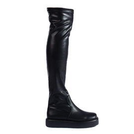 Czarne muszkieterki na platformie Shelovet