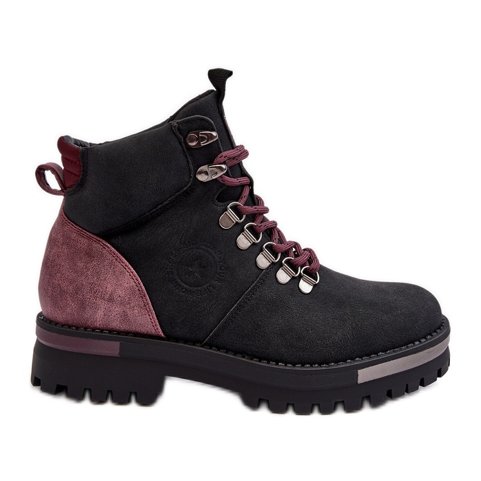 Trapery Sznurowane Czarne Big Star MM274318