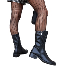 Czarne ocieplane wysokie botki Mayonga