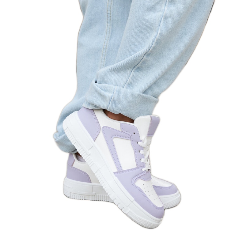 Inna Biało-fioletowe klasyczne sneakersy Linneo białe