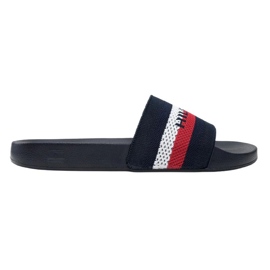 Klapki Tommy Hilfiger Knited Pool Slide M FM0FM03642 niebieskie