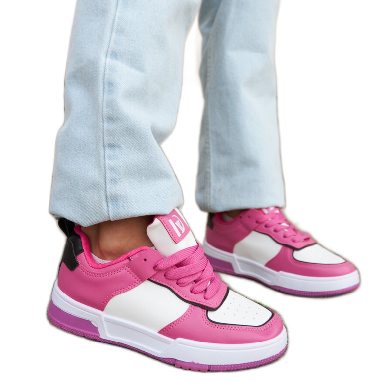 Inna Biało-fioletowe sneakersy Barrette TA-503 Fuchsia białe