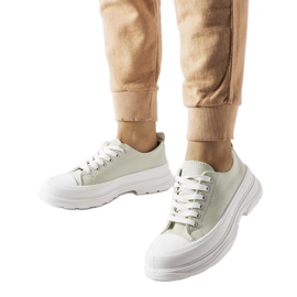 Zielone trampki na sportowej podeszwie Bettole