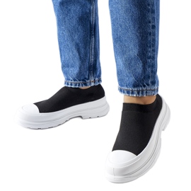 Czarne wsuwane trampki na platformie Baratili