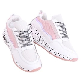 Buty sportowe damskie Milano Pink białe