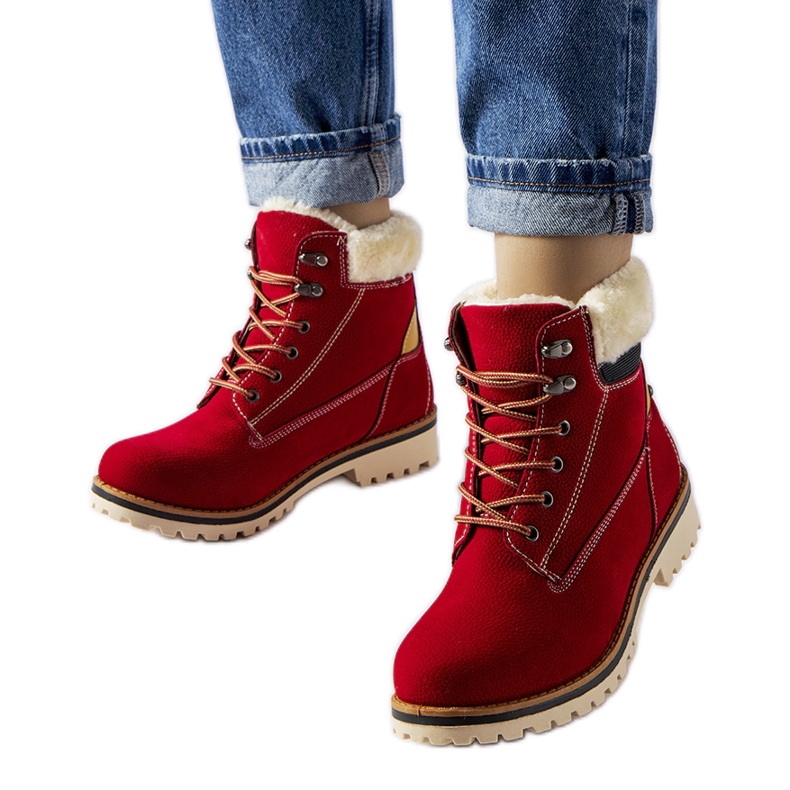 Czerwone ocieplane trapery Montalbino