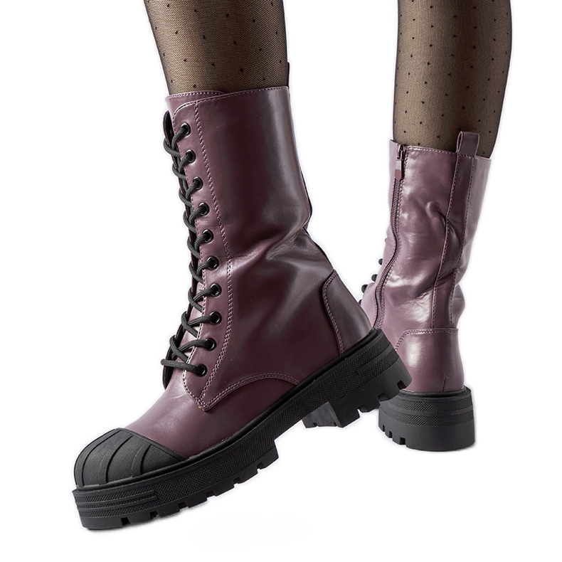 Fioletowe ocieplane workery Cardinale