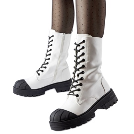 Białe ocieplane workery damskie Cardinale