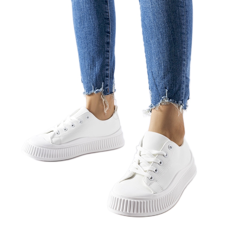 Białe trampki na platformie Erbezzo