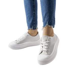 Szare trampki na platformie Erbezzo