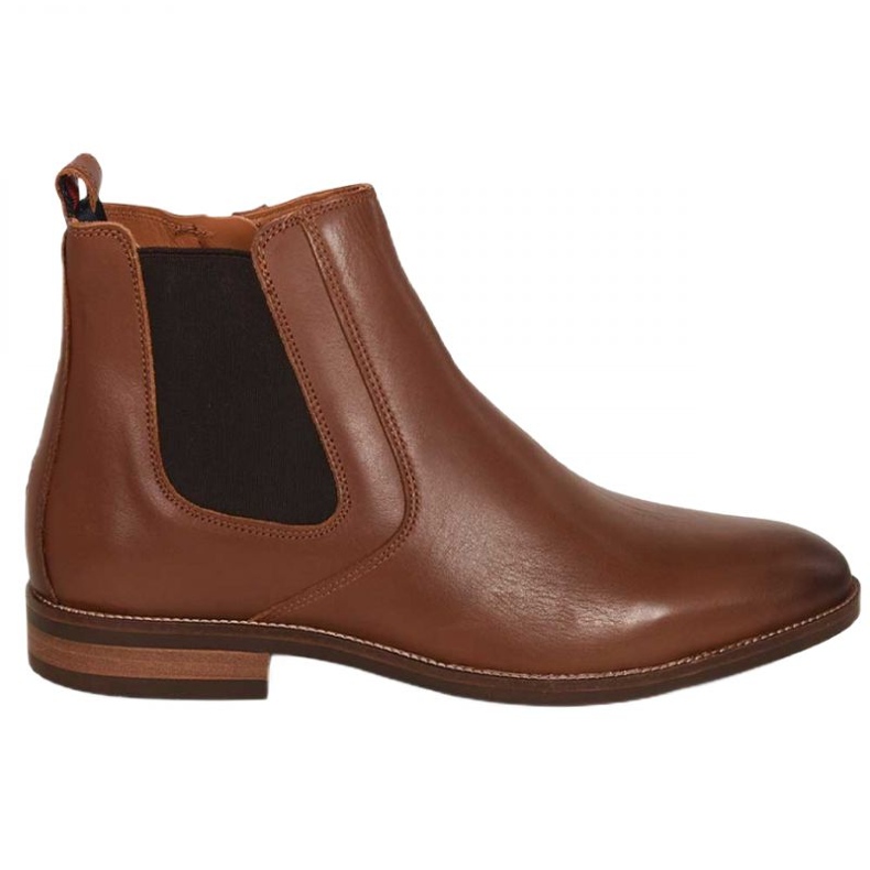 Buty Tommy Hilfiger Essential Hilfiger Lth Chelsea M FM0FM04182 brązowe