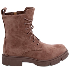 Workery sznurowane Turner Khaki brązowe