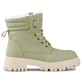 Jasnozielone ocieplane trapery damskie