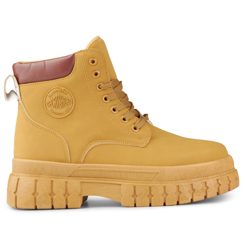 Klasyczne trapery damskie camel brązowe