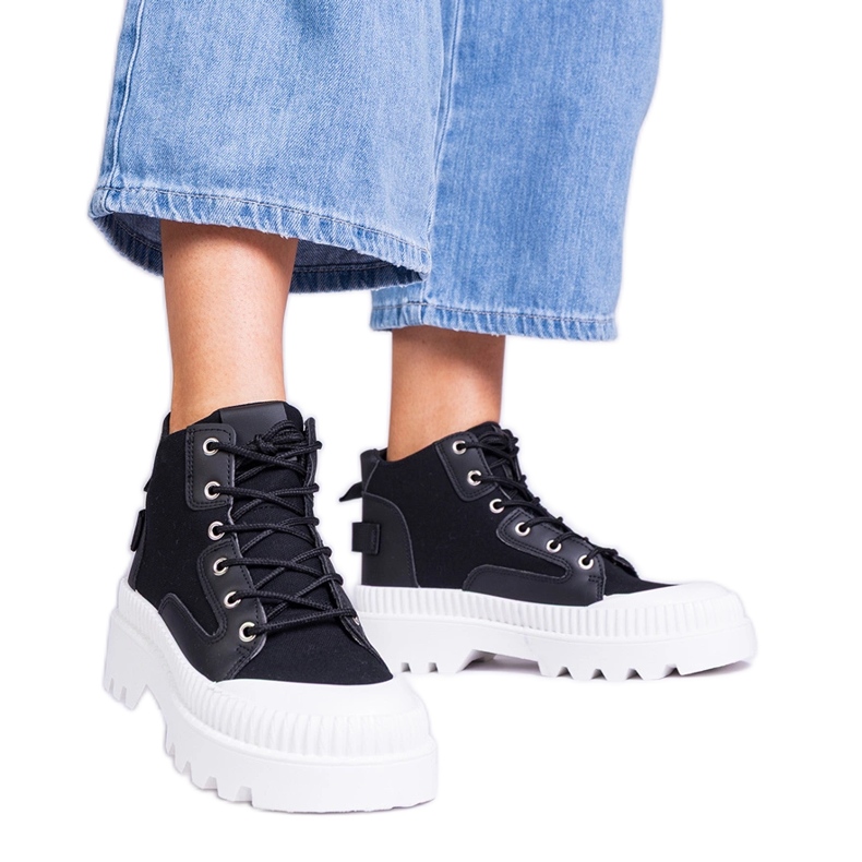 Inna Czarne trampki na wysokiej platformie Grotta