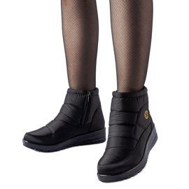 Czarne śniegowce na niskiej koturnie Vittore