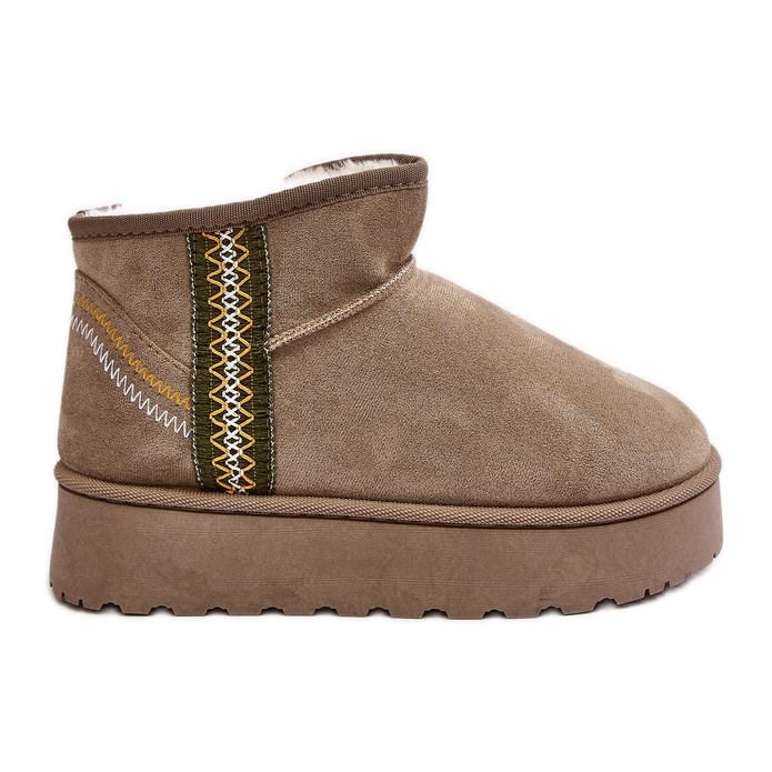 Śniegowce Damskie Na Platformie Ocieplane Zielone Lomessa