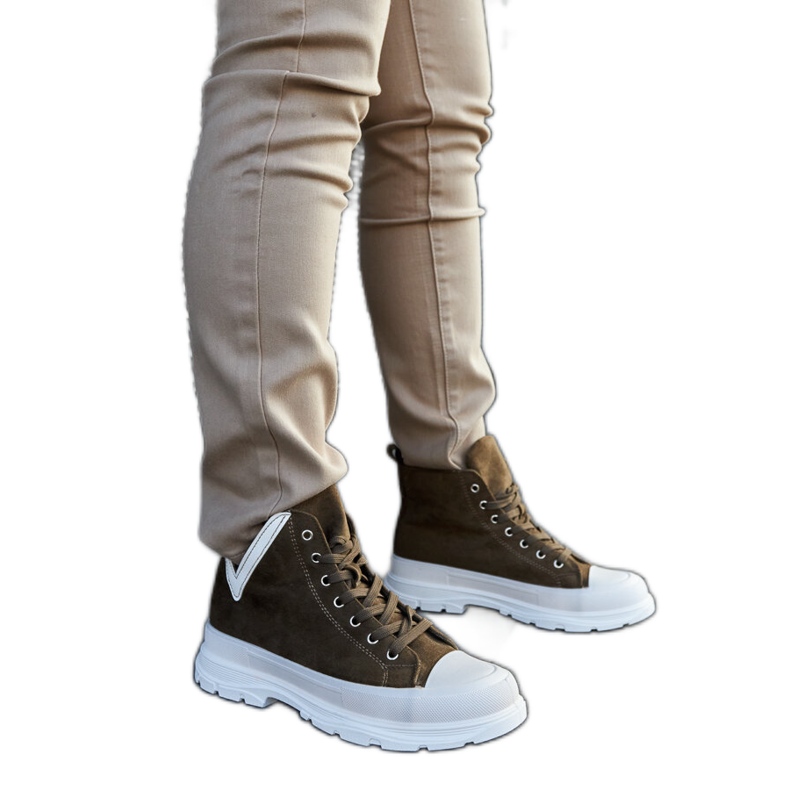 Zielone trampki na wysokiej platformie Jose