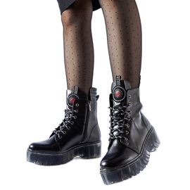 Czarne ocieplane klasyczne botki Aldino