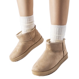 Beżowe ocieplane krótkie śniegowce Guglielma beżowy