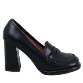 Czółenka na słupku Trevia Black czarne