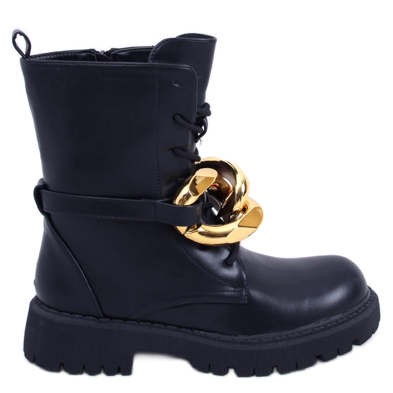 Botki glany sznurowane Barkley Black czarne