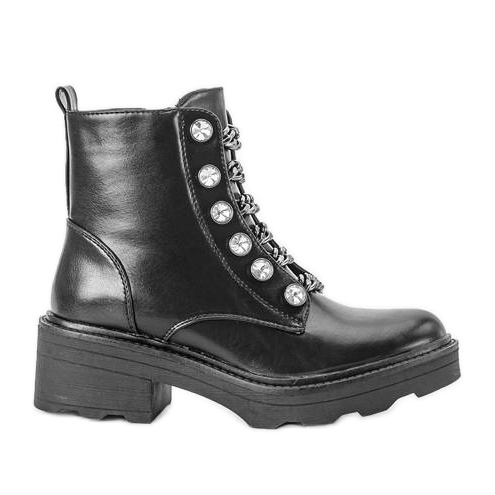 Czarne zdobione workery Crys