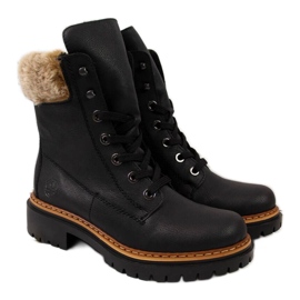 Botki Rieker z futerkiem W 72630 R484 czarne