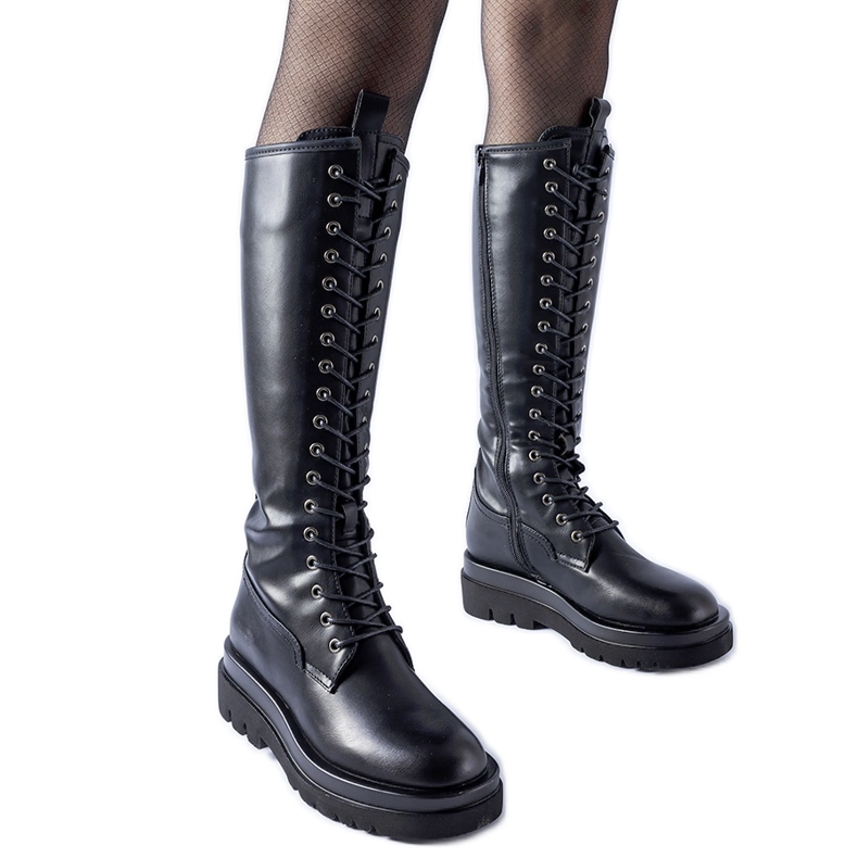 Czarne długie ocieplane workery Padernello