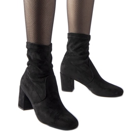 Czarne wsuwane botki na słupku Lexington