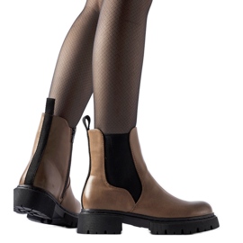 Brązowe ocieplane botki Piedalue